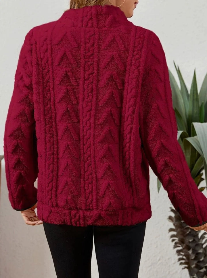 Burgunder fleecepullover set bagfra