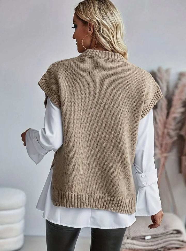 Khaki sweatervest set bagfra