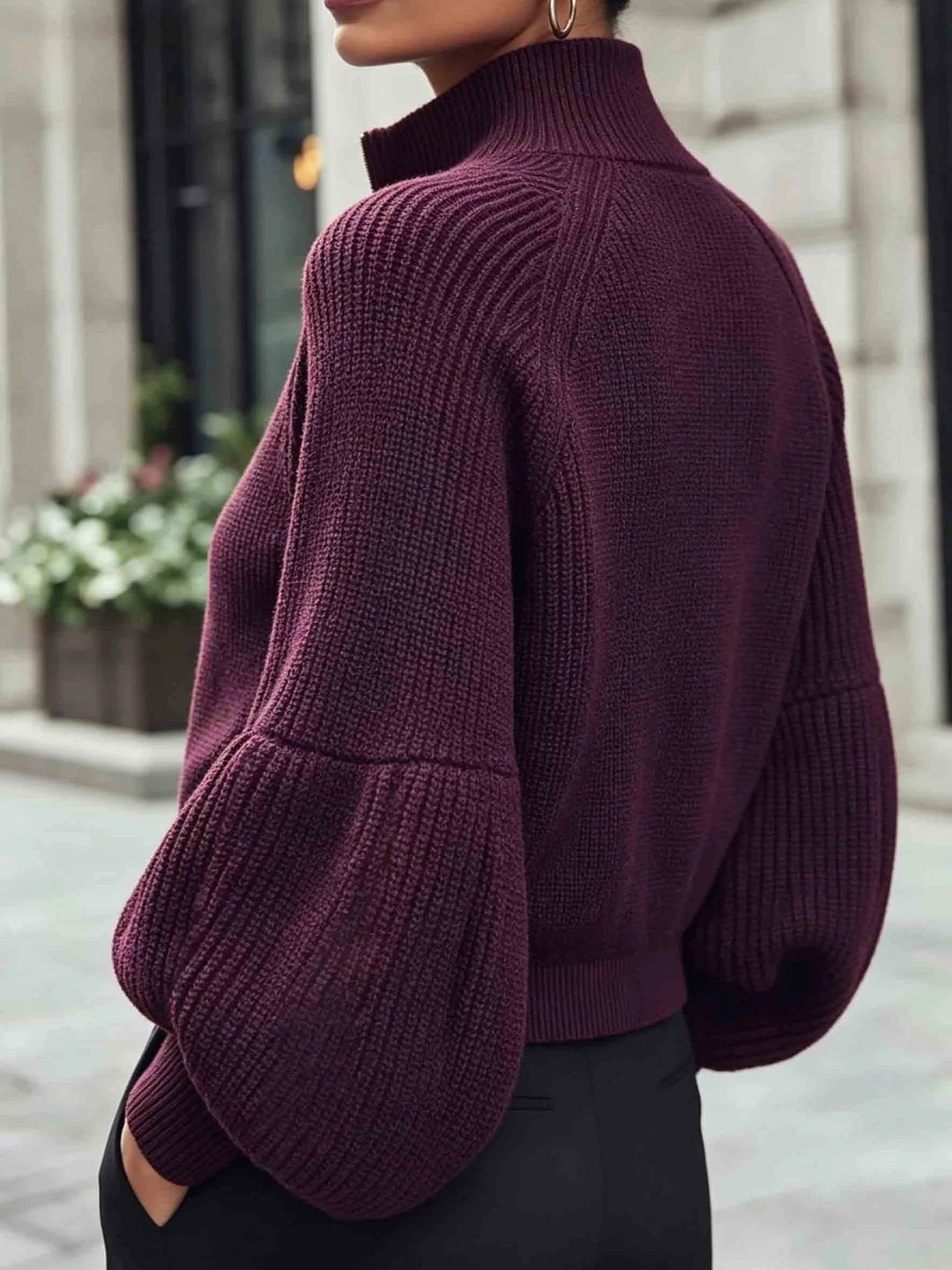 Lilla cropped cardigan set fra siden