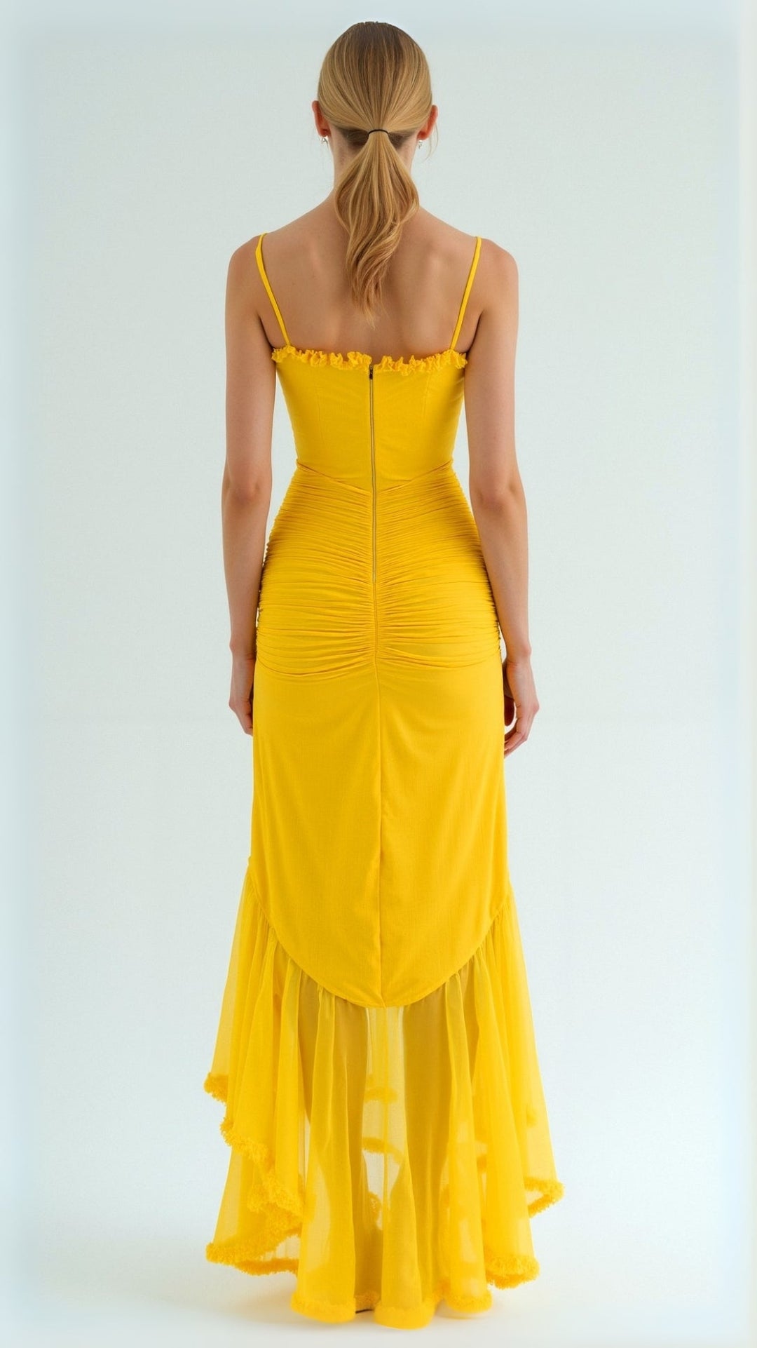 Kvinders Maxi Kjole Lilla Størrelse M Polyester Med Flæsedetaljer 1