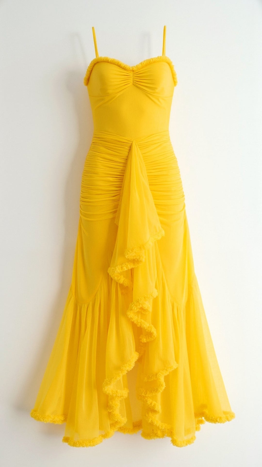 Kvinders Maxi Kjole Lilla Størrelse M Polyester Med Flæsedetaljer 2