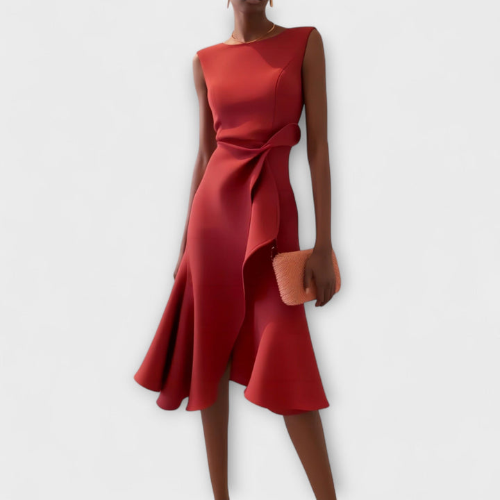 Kvinders Midikjole Sort Størrelse M Polyester Asymmetrisk Draperet 0