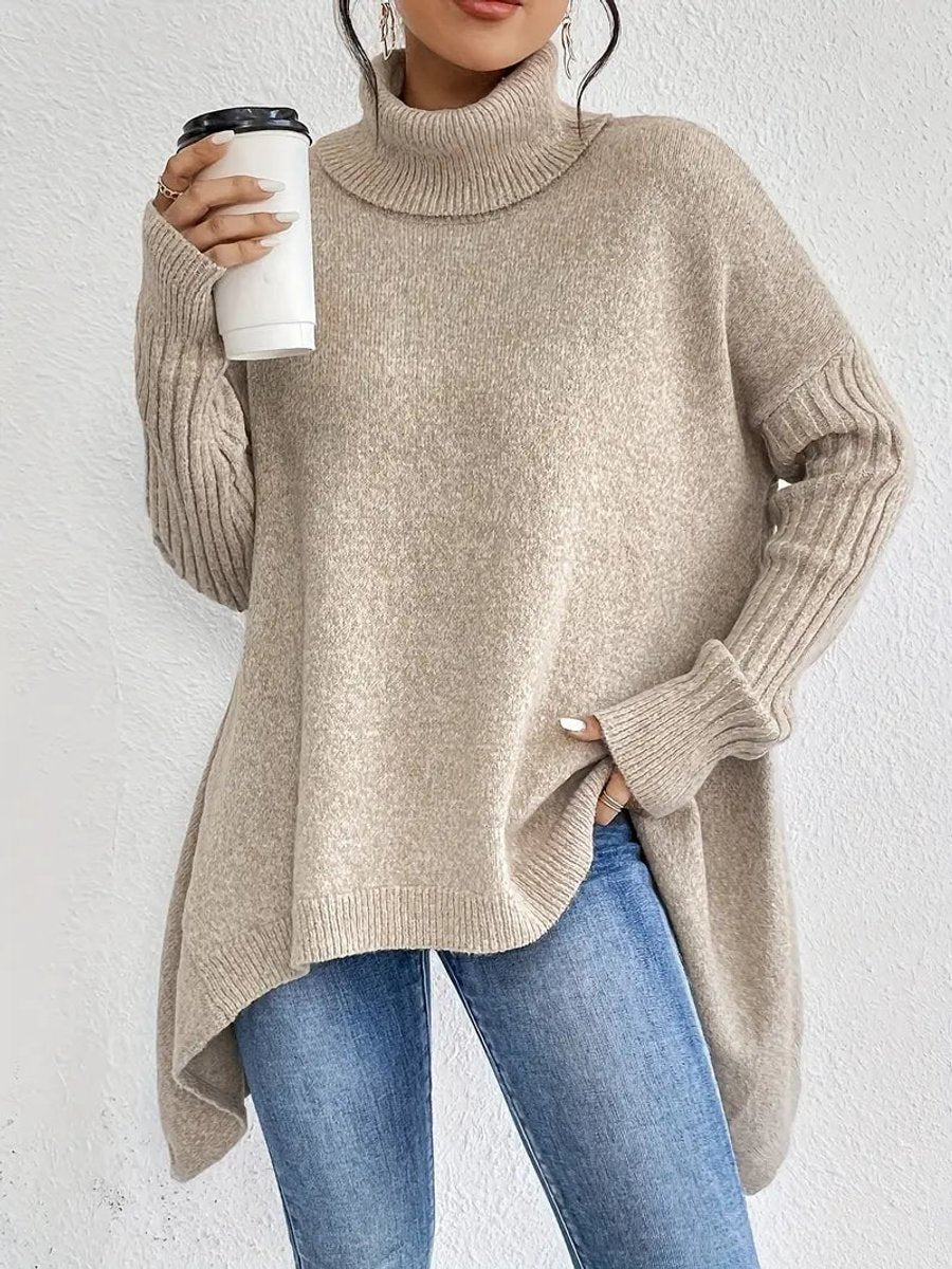Oversized rullekravetrøje i longline