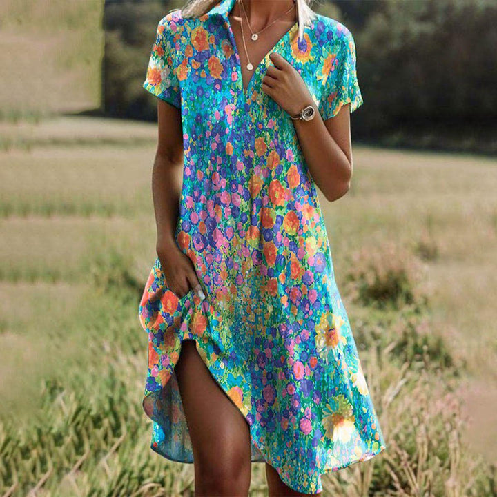 Kvinders Sommerkjole Creme Str M Viskose Boho Chic 0