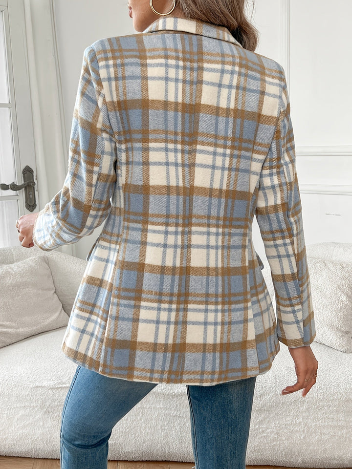 Ternet Blazer Dame med Markeret Talje og Klaplommer set fra siden