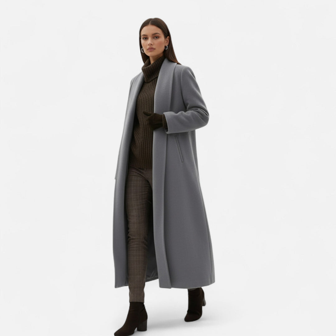 Plus Size Trenchcoat med Reverskrave - Tidløs Elegance i Lang Silhuet, 100% Polyester 1