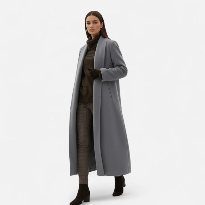 Plus Size Trenchcoat med Reverskrave - Tidløs Elegance i Lang Silhuet, 100% Polyester 1