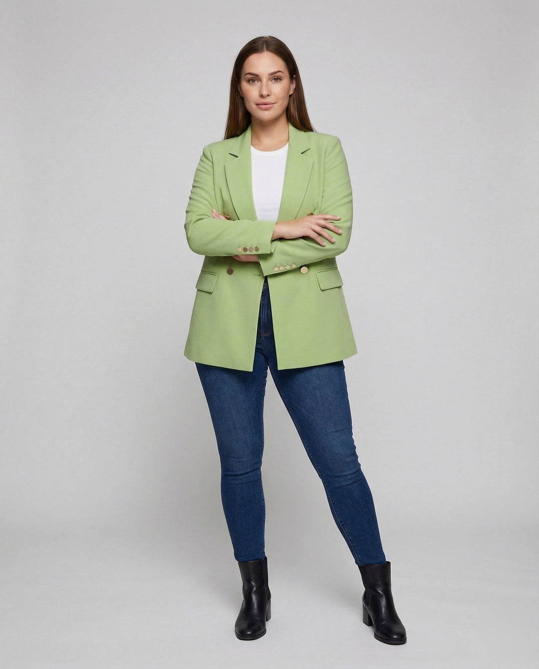 Dobbeltradet Blazer Dame med Reverskrave - Oversized Pasform - billede 2