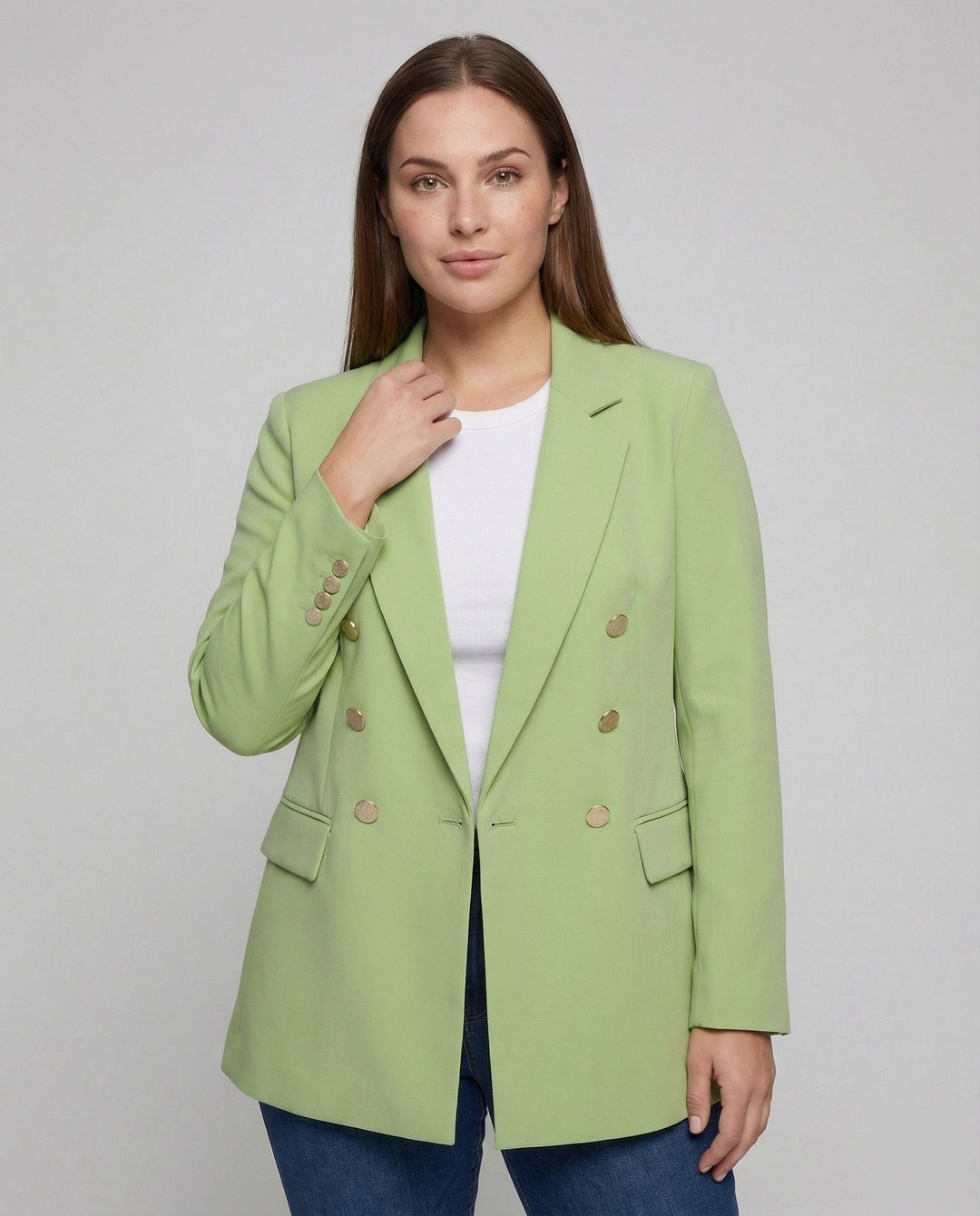 Dobbeltradet Blazer Dame med Reverskrave - Oversized Pasform - billede 3