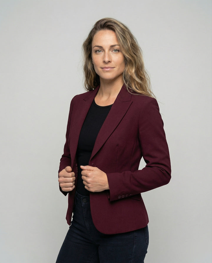 Taljeret Blazer Dame med To Knapper og Reverskrave - billede 3