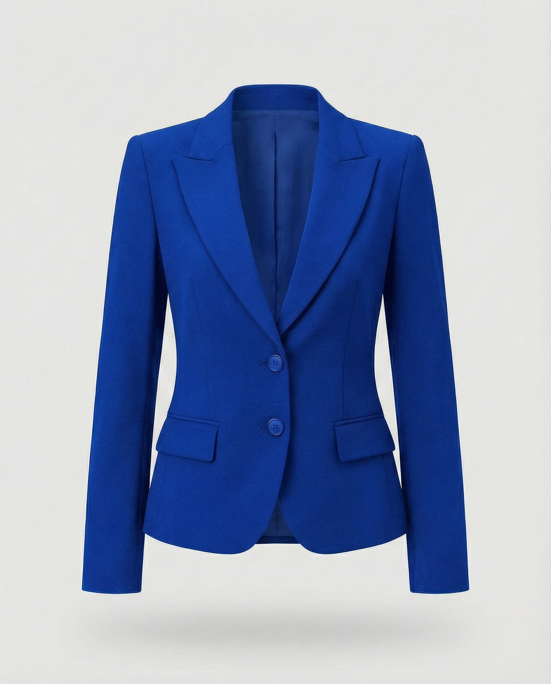 Taljeret Blazer Dame med To Knapper og Reverskrave i kongelig blå